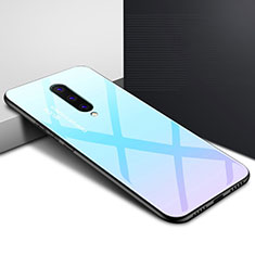 Handyhülle Silikon Hülle Rahmen Schutzhülle Spiegel Modisch Muster für OnePlus 8 Hellblau
