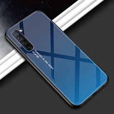 Handyhülle Silikon Hülle Rahmen Schutzhülle Spiegel Modisch Muster für Oppo Find X2 Lite Blau