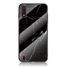 Handyhülle Silikon Hülle Rahmen Schutzhülle Spiegel Modisch Muster für Samsung Galaxy A01 SM-A015 Schwarz