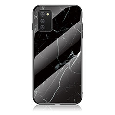 Handyhülle Silikon Hülle Rahmen Schutzhülle Spiegel Modisch Muster für Samsung Galaxy A02s Schwarz