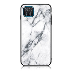 Handyhülle Silikon Hülle Rahmen Schutzhülle Spiegel Modisch Muster für Samsung Galaxy A12 Weiß