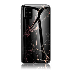 Handyhülle Silikon Hülle Rahmen Schutzhülle Spiegel Modisch Muster für Samsung Galaxy A71 4G A715 Gold und Schwarz