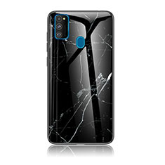Handyhülle Silikon Hülle Rahmen Schutzhülle Spiegel Modisch Muster für Samsung Galaxy M21 Schwarz