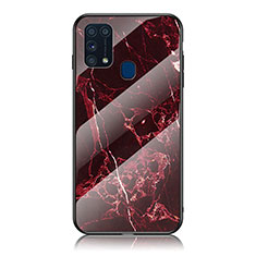 Handyhülle Silikon Hülle Rahmen Schutzhülle Spiegel Modisch Muster für Samsung Galaxy M21s Rot