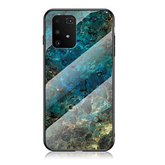 Handyhülle Silikon Hülle Rahmen Schutzhülle Spiegel Modisch Muster für Samsung Galaxy M80S Blau