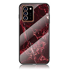 Handyhülle Silikon Hülle Rahmen Schutzhülle Spiegel Modisch Muster für Samsung Galaxy Note 20 Ultra 5G Rot