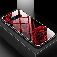 Handyhülle Silikon Hülle Rahmen Schutzhülle Spiegel Modisch Muster für Samsung Galaxy S10e Fuchsie