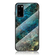 Handyhülle Silikon Hülle Rahmen Schutzhülle Spiegel Modisch Muster für Samsung Galaxy S20 Blau