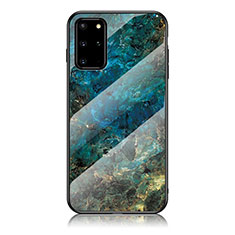 Handyhülle Silikon Hülle Rahmen Schutzhülle Spiegel Modisch Muster für Samsung Galaxy S20 Plus 5G Blau