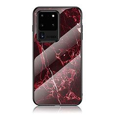 Handyhülle Silikon Hülle Rahmen Schutzhülle Spiegel Modisch Muster für Samsung Galaxy S20 Ultra Rot