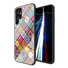Handyhülle Silikon Hülle Rahmen Schutzhülle Spiegel Modisch Muster für Samsung Galaxy S22 Ultra 5G Bunt