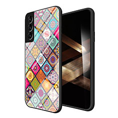 Handyhülle Silikon Hülle Rahmen Schutzhülle Spiegel Modisch Muster für Samsung Galaxy S24 5G Bunt