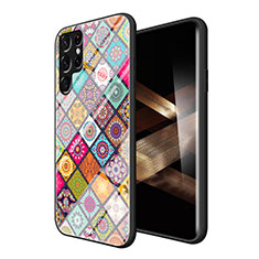 Handyhülle Silikon Hülle Rahmen Schutzhülle Spiegel Modisch Muster für Samsung Galaxy S24 Ultra 5G Bunt
