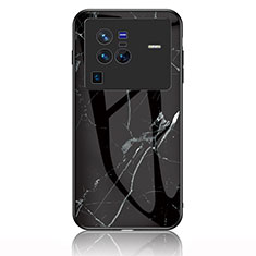 Handyhülle Silikon Hülle Rahmen Schutzhülle Spiegel Modisch Muster für Vivo X80 Pro 5G Schwarz