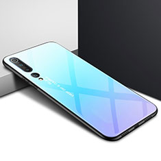 Handyhülle Silikon Hülle Rahmen Schutzhülle Spiegel Modisch Muster für Xiaomi Mi 10 Pro Hellblau