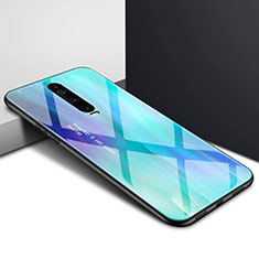 Handyhülle Silikon Hülle Rahmen Schutzhülle Spiegel Modisch Muster für Xiaomi Poco X2 Cyan