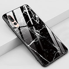 Handyhülle Silikon Hülle Rahmen Schutzhülle Spiegel Modisch Muster K01 für Huawei P20 Pro Schwarz