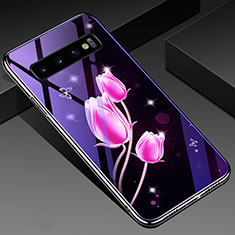 Handyhülle Silikon Hülle Rahmen Schutzhülle Spiegel Modisch Muster K01 für Samsung Galaxy S10 Plus Rosa