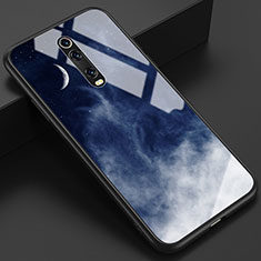 Handyhülle Silikon Hülle Rahmen Schutzhülle Spiegel Modisch Muster K01 für Xiaomi Mi 9T Pro Blau und Schwarz