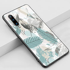 Handyhülle Silikon Hülle Rahmen Schutzhülle Spiegel Modisch Muster K02 für Huawei P30 Hellblau