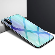 Handyhülle Silikon Hülle Rahmen Schutzhülle Spiegel Modisch Muster K02 für Huawei P30 Pro Blau