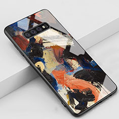 Handyhülle Silikon Hülle Rahmen Schutzhülle Spiegel Modisch Muster K03 für Samsung Galaxy S10 Orange