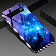 Handyhülle Silikon Hülle Rahmen Schutzhülle Spiegel Modisch Muster K05 für Samsung Galaxy S10 5G Cyan