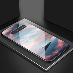 Handyhülle Silikon Hülle Rahmen Schutzhülle Spiegel Modisch Muster K07 für Samsung Galaxy S10 Plus Braun