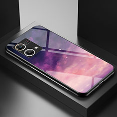Handyhülle Silikon Hülle Rahmen Schutzhülle Spiegel Modisch Muster LS1 für Oppo F21s Pro 4G Violett