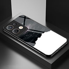 Handyhülle Silikon Hülle Rahmen Schutzhülle Spiegel Modisch Muster LS1 für Oppo Reno8 Pro 5G Schwarz