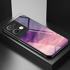 Handyhülle Silikon Hülle Rahmen Schutzhülle Spiegel Modisch Muster LS1 für Oppo Reno8 Pro+ Plus 5G Violett