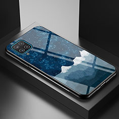 Handyhülle Silikon Hülle Rahmen Schutzhülle Spiegel Modisch Muster LS1 für Samsung Galaxy A12 Blau