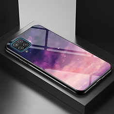 Handyhülle Silikon Hülle Rahmen Schutzhülle Spiegel Modisch Muster LS1 für Samsung Galaxy A12 Violett