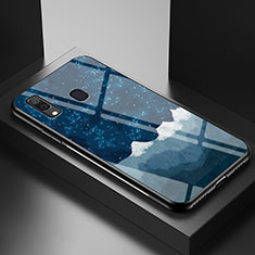 Handyhülle Silikon Hülle Rahmen Schutzhülle Spiegel Modisch Muster LS1 für Samsung Galaxy A30 Blau