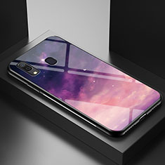 Handyhülle Silikon Hülle Rahmen Schutzhülle Spiegel Modisch Muster LS1 für Samsung Galaxy A30 Violett