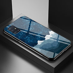Handyhülle Silikon Hülle Rahmen Schutzhülle Spiegel Modisch Muster LS1 für Samsung Galaxy A51 4G Blau