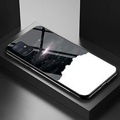 Handyhülle Silikon Hülle Rahmen Schutzhülle Spiegel Modisch Muster LS1 für Samsung Galaxy A51 4G Schwarz