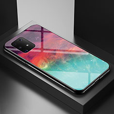 Handyhülle Silikon Hülle Rahmen Schutzhülle Spiegel Modisch Muster LS1 für Samsung Galaxy A91 Rot