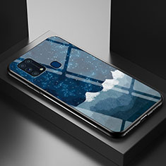 Handyhülle Silikon Hülle Rahmen Schutzhülle Spiegel Modisch Muster LS1 für Samsung Galaxy M21s Blau