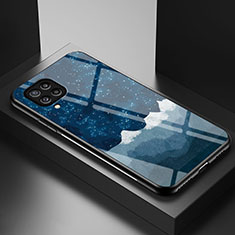 Handyhülle Silikon Hülle Rahmen Schutzhülle Spiegel Modisch Muster LS1 für Samsung Galaxy M32 4G Blau