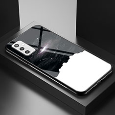 Handyhülle Silikon Hülle Rahmen Schutzhülle Spiegel Modisch Muster LS1 für Samsung Galaxy M52 5G Schwarz