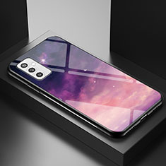 Handyhülle Silikon Hülle Rahmen Schutzhülle Spiegel Modisch Muster LS1 für Samsung Galaxy M52 5G Violett
