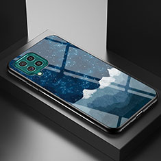 Handyhülle Silikon Hülle Rahmen Schutzhülle Spiegel Modisch Muster LS1 für Samsung Galaxy M62 4G Blau