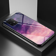Handyhülle Silikon Hülle Rahmen Schutzhülle Spiegel Modisch Muster LS1 für Samsung Galaxy M80S Violett