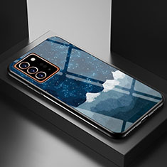 Handyhülle Silikon Hülle Rahmen Schutzhülle Spiegel Modisch Muster LS1 für Samsung Galaxy Note 20 Ultra 5G Blau