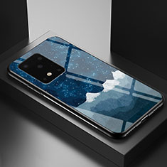 Handyhülle Silikon Hülle Rahmen Schutzhülle Spiegel Modisch Muster LS1 für Samsung Galaxy S20 Plus 5G Blau