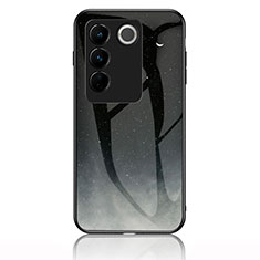 Handyhülle Silikon Hülle Rahmen Schutzhülle Spiegel Modisch Muster LS1 für Vivo V27 Pro 5G Grau