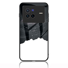 Handyhülle Silikon Hülle Rahmen Schutzhülle Spiegel Modisch Muster LS1 für Vivo X80 5G Schwarz