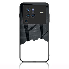 Handyhülle Silikon Hülle Rahmen Schutzhülle Spiegel Modisch Muster LS1 für Vivo X80 Pro 5G Schwarz