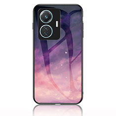 Handyhülle Silikon Hülle Rahmen Schutzhülle Spiegel Modisch Muster LS1 für Vivo Y55 4G Violett